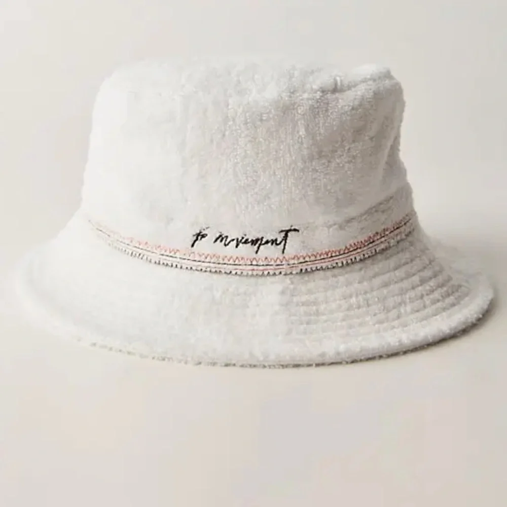 Free People Outward Bound Bucket Hat in White Terry | NWT